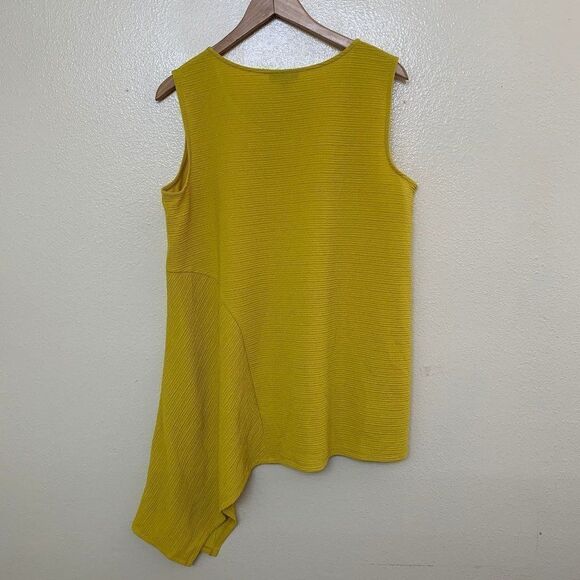 ALFANI Asymmetric Gold Sleeveless Crew Neck Tunic Top Plus Size 0X - Picture 2 of 6